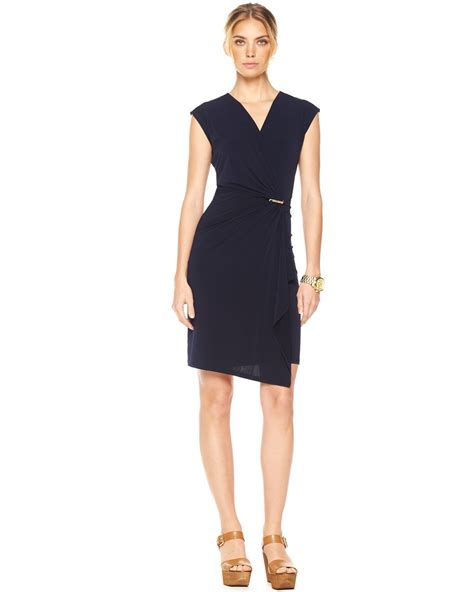 michael kors cap sleeve wrap dress|Michael Kors dresses outlet.